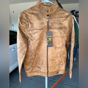 AE DI Miliano Emporio Collezioni Fax Leather zip-up Jacket Made in Italy size S